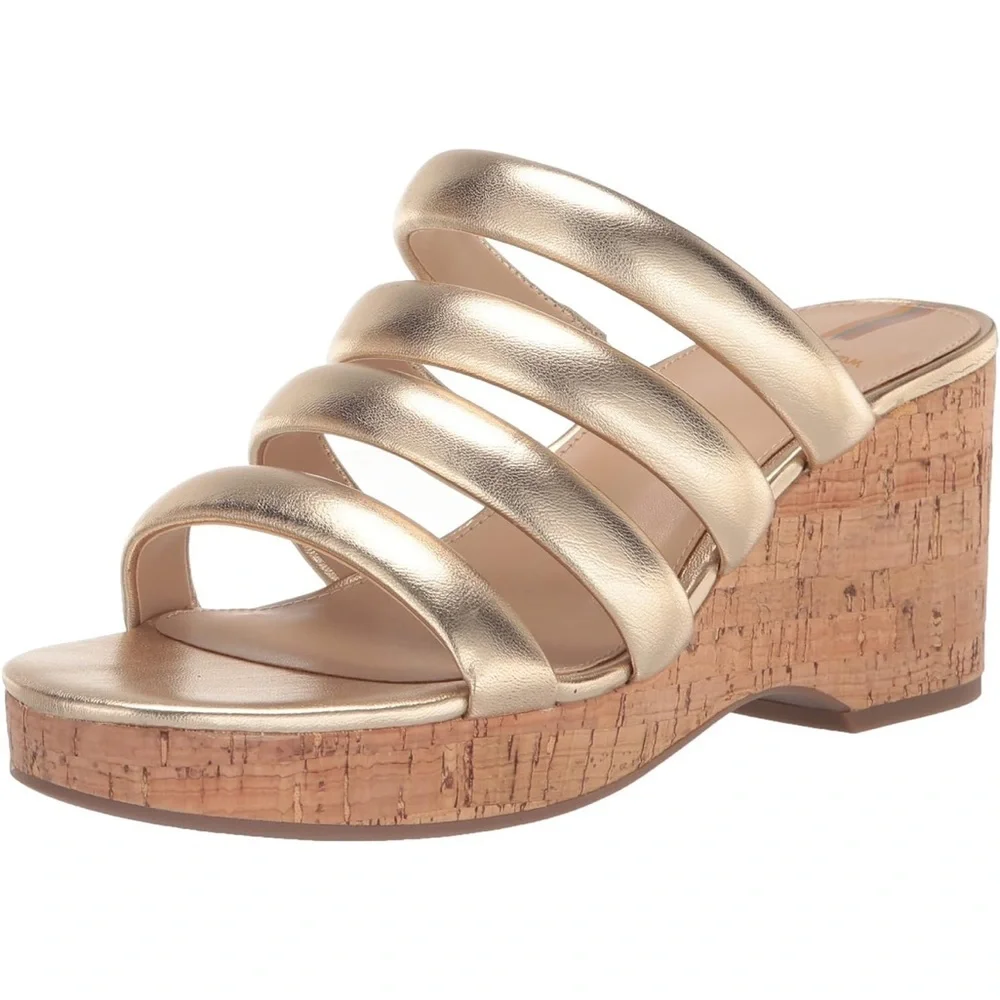 Sam Edelman Yuki EM Platform Sandals – Gold Metallic – Size 6 M – BNIB‎